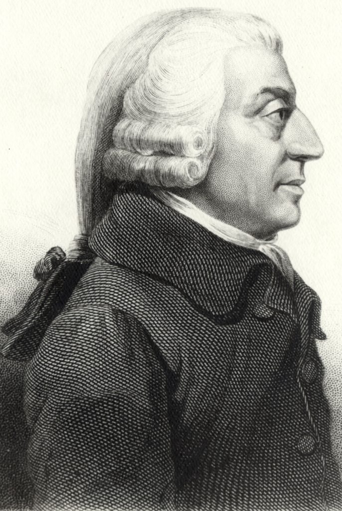 Profile of Adam Smith. created by Cadell and Davies (1811), John Horsburgh (1828) or R.C. Bell (1872). Gemeinfrei. http://www.library.hbs.edu/hc/collections/kress/kress_img/adam_smith2.htm, Wikipedia